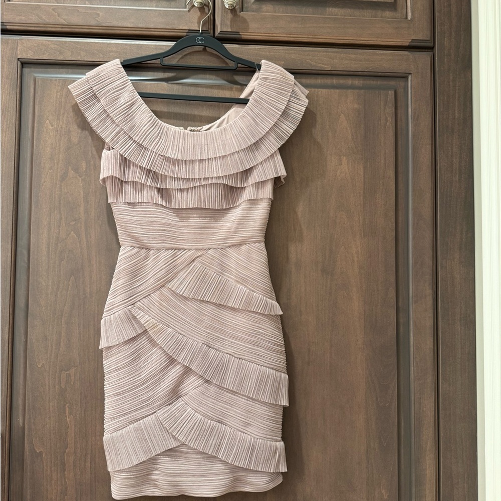 BCBGMaxAzria Ruffled Cream Mini Dress - Picture 2 of 4
